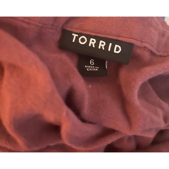 Torrid Womens Mini Challis Button Front Shirt Dress Mauve Plus Size 6 Read - Picture 2 of 6